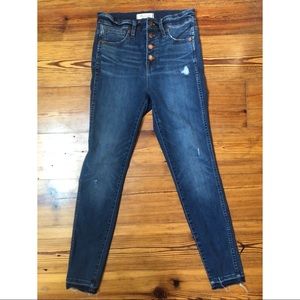 Madewell 10” High Rise Skinny Button Front Fly